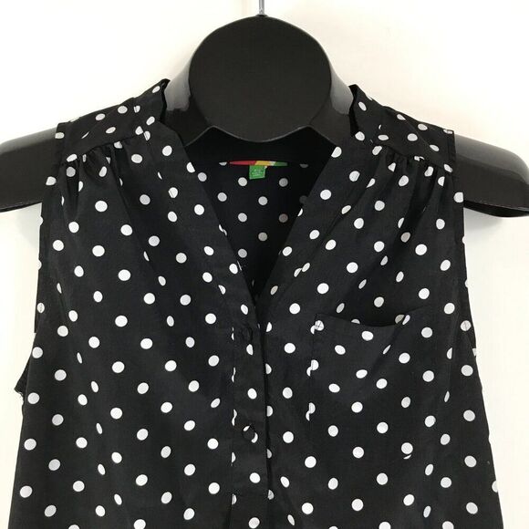 ModCloth Fervour About Scranton Polka Dot Blouse Women's XS Sleeveless Popover - Picture 3 of 12